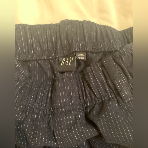 Gap soft warm dark blue pin stripe pants with stretchy waist; business casual - Picture 2 of 3